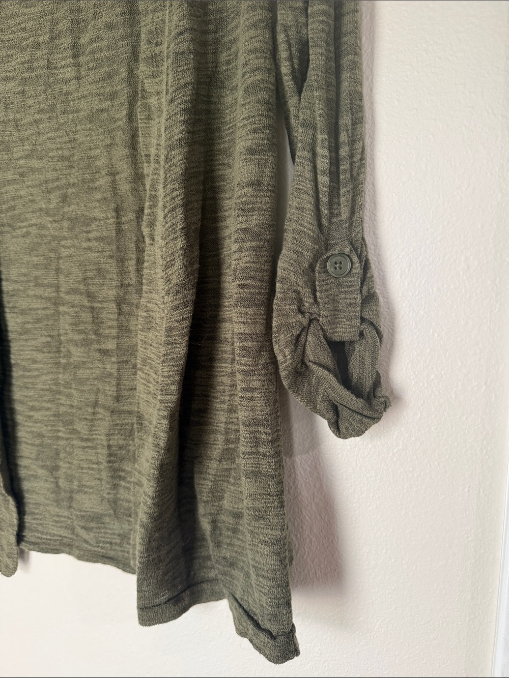 Open-Front Olive Green Women’s Cardigan by Express - Picture 3 of 5